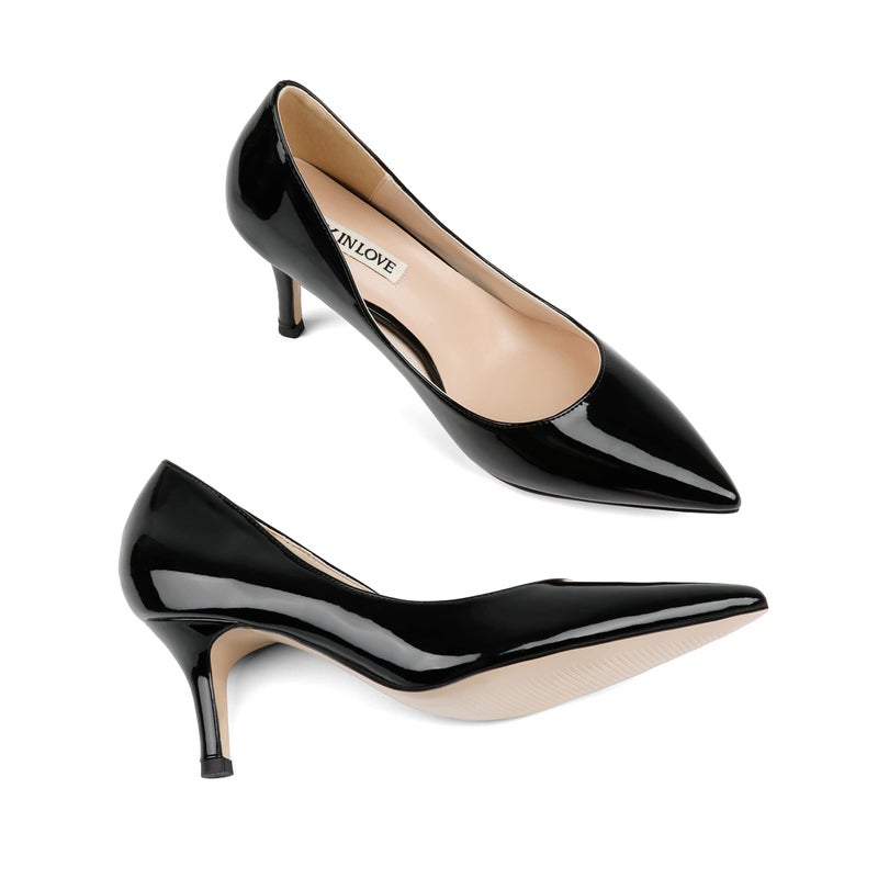 JOY IN LOVE Women's Shoes Low Heels Pointy Toe Kitten Heel Daily Pumps Black 8 US - Image 3